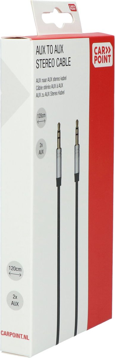 Image of Carpoint AUX naar AUX Stereo Kabel 120cm - telefoonkabel - audiokabel