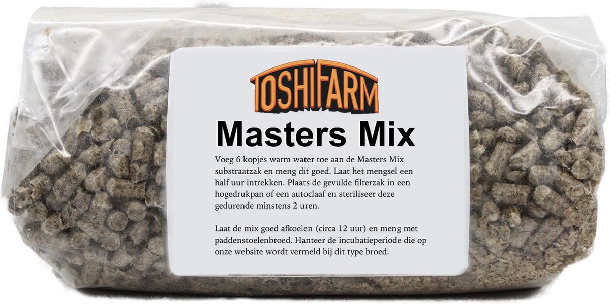 ToshiFarm Masters Mix - Substraat voor paddenstoelen - Kweken op substraat - Paddenstoel Sporen kweken - Eco cadeau