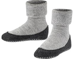 FALKE Cosyshoe Minis Noppen op de zool wol huissokken kinderen grijs - maat 27-28