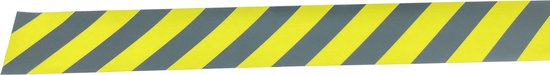 Vloersticker Zwart-Geel Gestreept - 1 meter - Afstandssticker