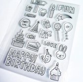 transparante stempel Happy Birthday clear stamp