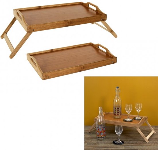 Relaxdays Bamboe Bedtafel, Inklapbare Pootjes, Verhoogde Rand Ontbijtplank Voor In Bed Hxbxd 6 5 X 50 30 Cm Grijs 662493242