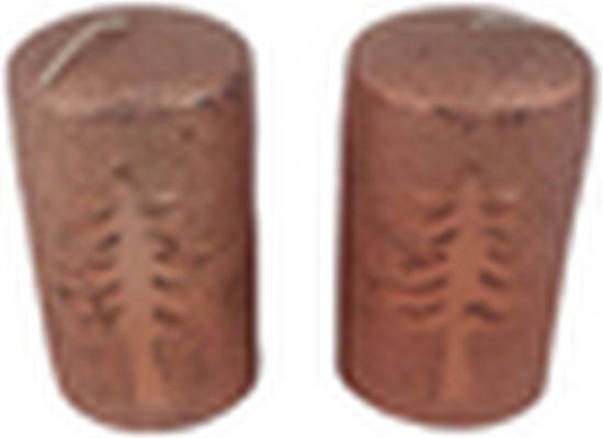 Kaars met kerstboomfiguur - Brons - Wax - ⌀ 5,5 x 10 cm - 2 Stuks - Kaarsen - Kerstmis - Feestdagen