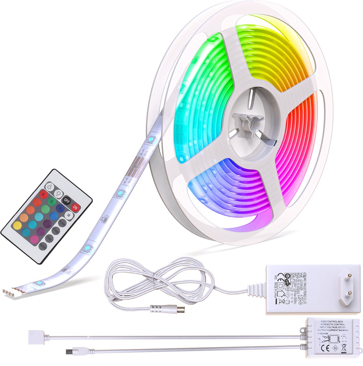 B.K.Licht - 5 meter - LED strip - RGB kleurverandering - incl. afstandsbediening - zelfklevend - voor binnen en buiten - B.K.Licht