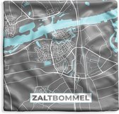 Kussenhoes 40x40 cm - Plattegrond - Zaltbommel - Kaart - Stadskaart - Katoen / Polyester - Voor Binnen