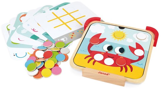 Janod Ik Leer - Kleuren Magneetbord - Magnetische Zijde En Krijtbordzijde Op De Achterkant - Met Modelkaarten En 42 Gekleurde Stippen - Om Kleuren Te Leren En Plezier Te Hebben! - Geschikt Vanaf 2 Jaar van Janod — afbeelding 5