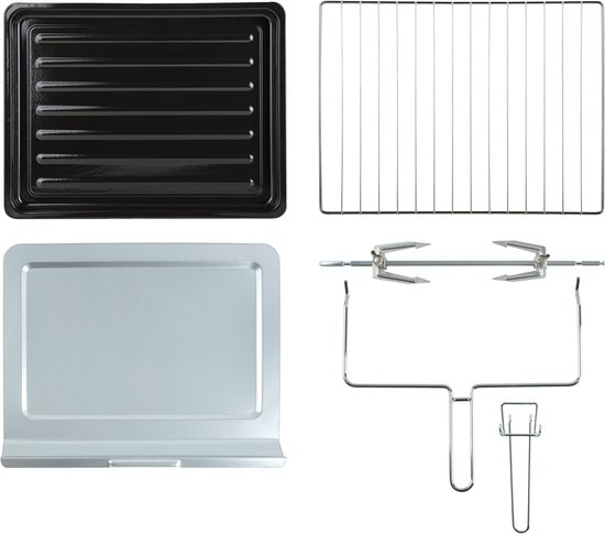 Inventum OV607B Vrijstaande oven - 60L - Hetelucht - Draaispit - 100-230°C - 5 ovenstanden - Zwart
