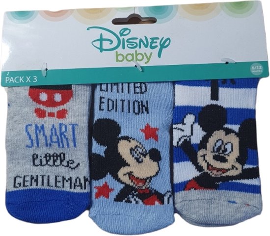 Disney -3 pack baby sokjes Disney - Mickey Mouse - maat 0-6 maanden - Disney Baby