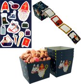 Sinterklaaspakket - 2x Raamstickers - 50x Naam Etiketten - 8x Pepernoot Bakjes - Sint Sinterklaas