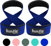 hustle - hustle sports - Sangles de levage en forme de 8 avec rembourrage - Convient pour le Fitness, le crossfit, l'haltérophilie, la Musculation, l'haltérophilie, la Musculation - 1 paire - Blauw