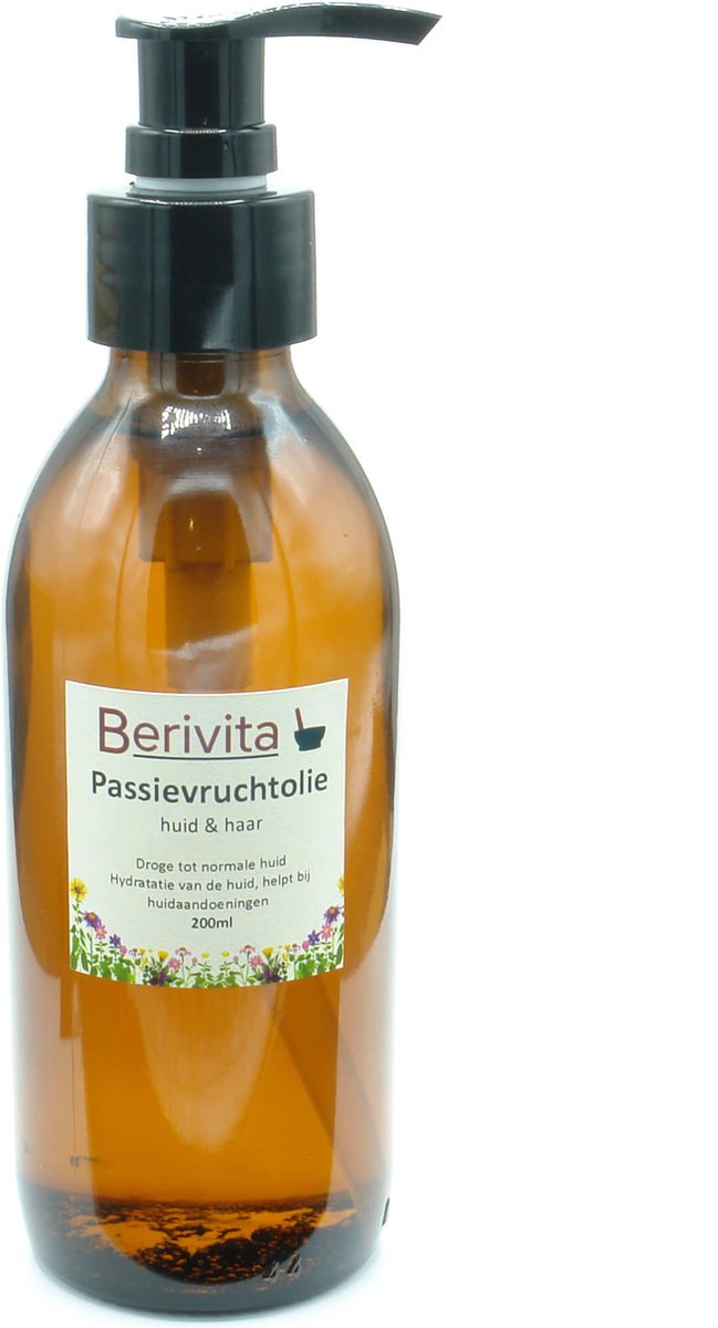 Goedkoopste Passievrucht Olie Puur 200ml Pompfles - Huidolie en Haarolie uit zaden van Passievruchten, Maracuja