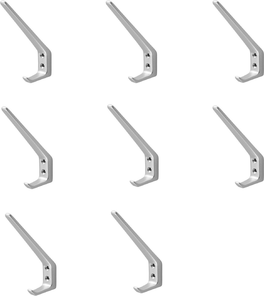 Hermeta hoed en jashaak 0030-01 - Aluminium - Enkel - Naturel - 8 stuks
