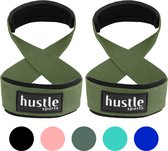 hustle - Groene Figure 8 Straps - met Padding - Lifting Grips/Hooks/Straps - Maat M - 1 Paar
