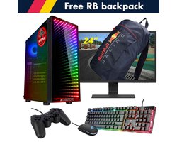 ScreenON - Racing Gaming Set + Red Bull Backpack - F1526524 - (GamePC.F15065 + 24 Inch Monitor + Toetsenbord + Muis + Controller + Gratis Red Bull Backpack)