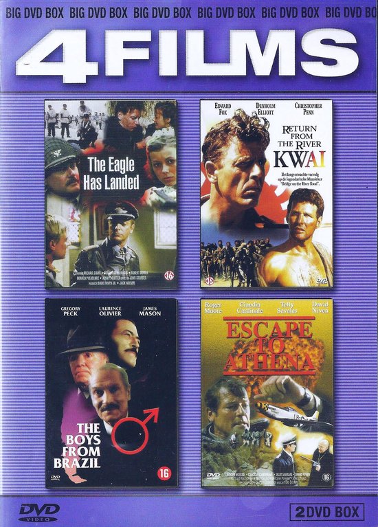 4 Films Box The Eagle Has Landed - Return From The River Kwai - The Boys From Brazil - Escape From Athena (2-Disc Edition) NL Ondertiteld.