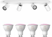 Philips myLiving Kosipo Opbouwspot Wit - 4 Lichtpunten - Spotjes Opbouw Incl. Philips Hue White & Color Ambiance GU10 - Bluetooth