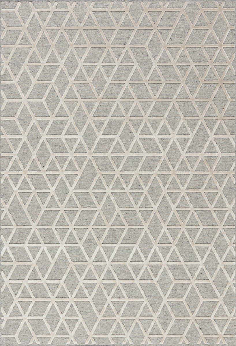 Acsento Chiara 826 Beige Off Vloerkleed - 160 x 230 cm - Beige,Grijs - Rechthoekig - Wol, Polyester - Eetkamer, Woonkamer, Slaapkamer - Geometrisch - Industriëel, Modern