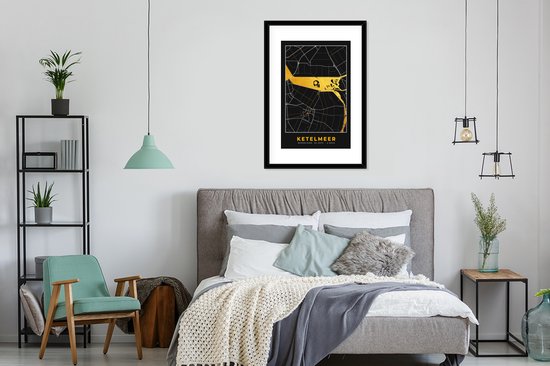 Cadre photo avec affiche - Carte - Plan d'étage - Plan de la ville - Ketelmeer - Or - 60x90 cm - Cadre pour affiche