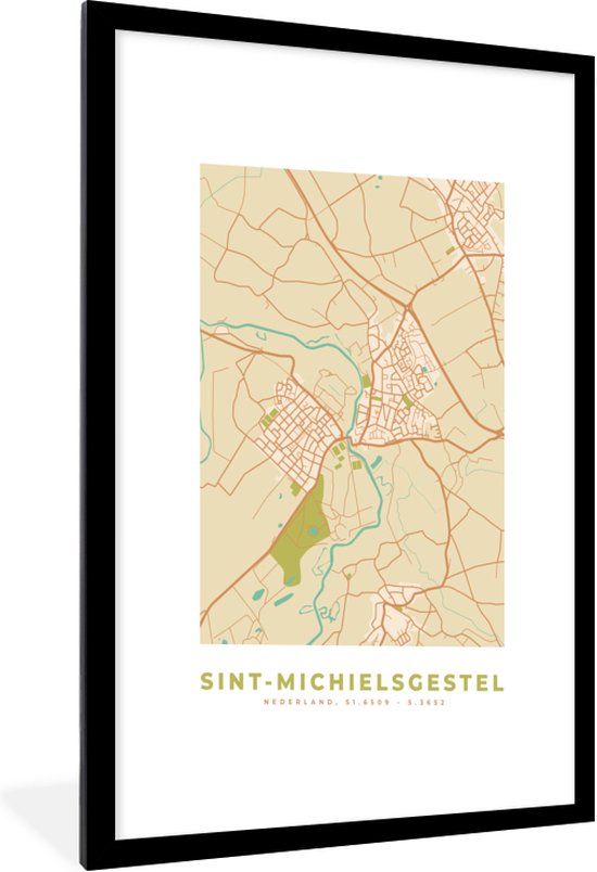 Fotolijst Incl Poster Sint Michielsgestel Kaart Plattegrond Stadskaart Bol Com