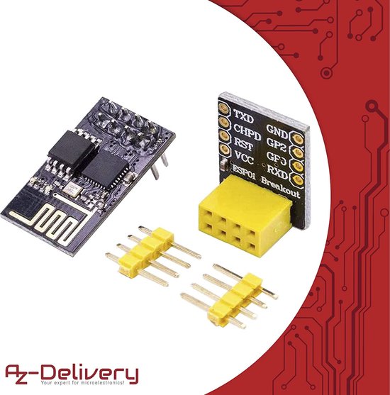 AZDelivery 3 x ESP8266-01S ESP-01 Wlan WiFi Module met Breadboard ...