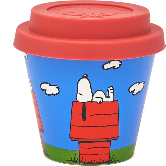 Tasse Mug Snoopy Peanuts QuyCup 90 Ml - Vélo Rouge, Design BD, Matière R-PET Recyclé