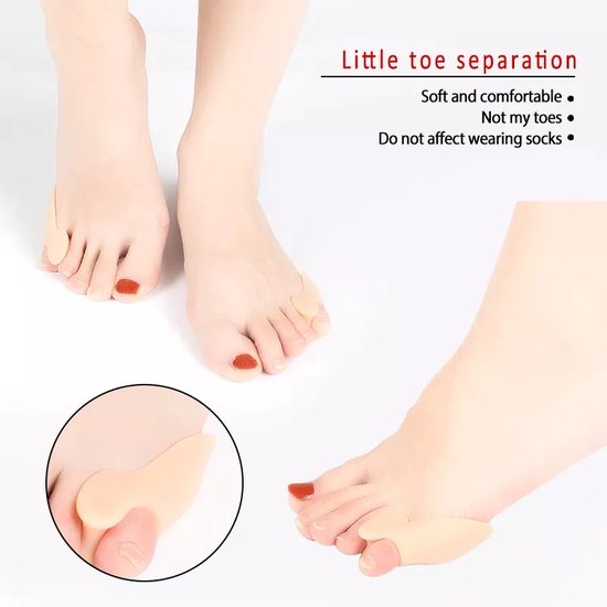 Teenspreider kleine teen - Teenspreider - Teencorrector - likdoorn verwijderaar - Teenspreiders voor hallux valgus - hallux valgus - Teenspalk - Teenspreider siliconen - Teenbeschermer - Tenenspreider kleine teen - 2 stuks