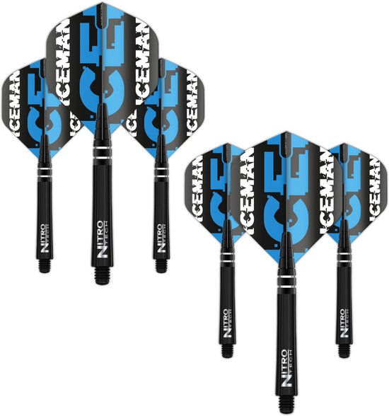 RED DRAGON - Gerwyn Price Iceman Hardcore Nitrotech Wit Vlucht en Schachtcombinatie - 3 sets per pakket (9 dartvluchten in totaal) van Red Dragon — afbeelding 2