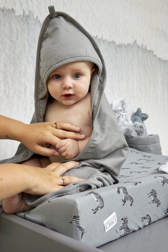 Meyco Baby Cheetah/Uni badcape - 2-pack - grey - 80x80cm van Meyco — afbeelding 4