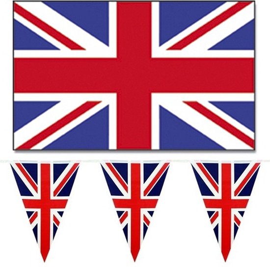 Engeland/uk/groot Brittanie vlaggen versiering set binnen/buiten 3-delig - Landen decoraties voor fans/supporters