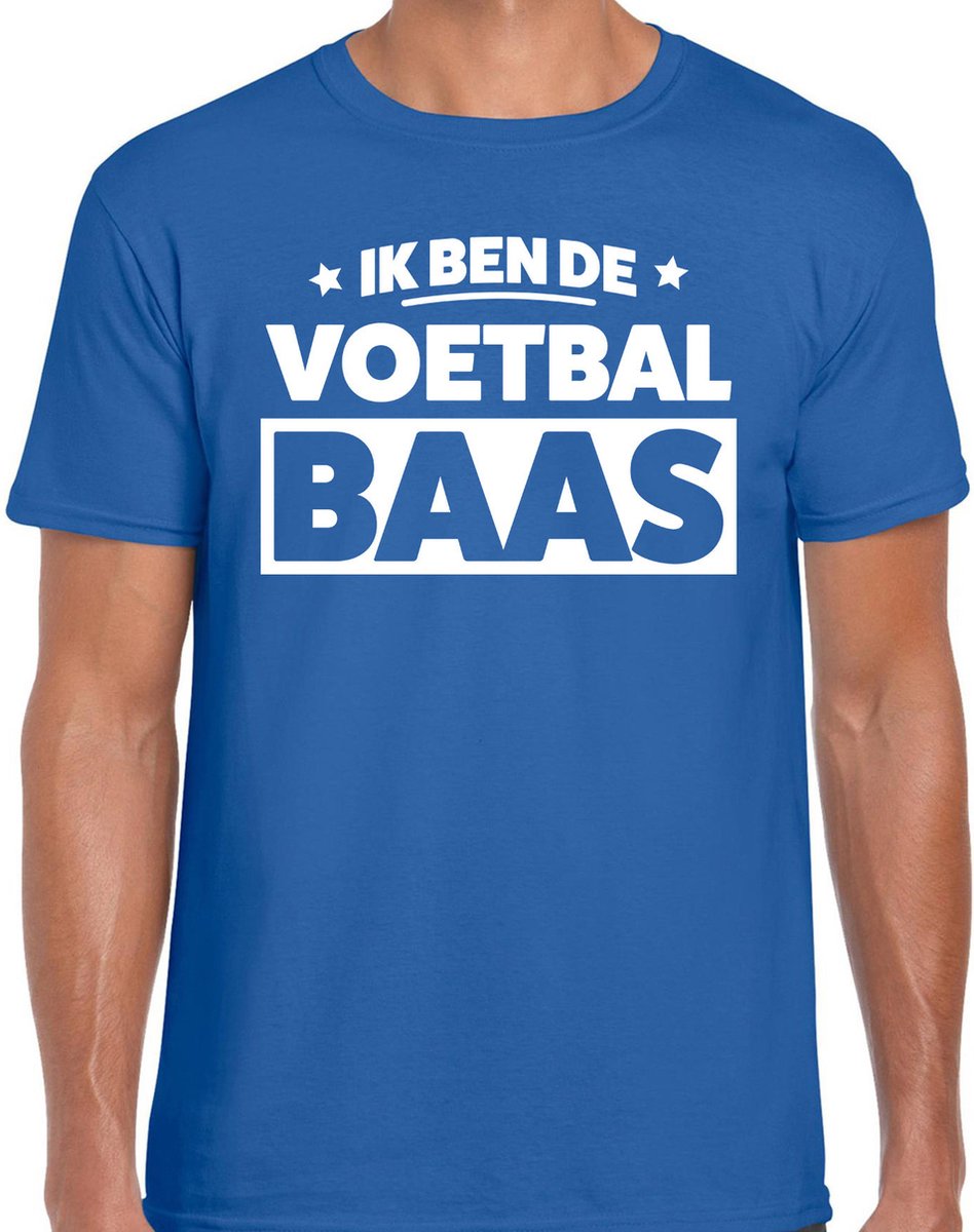 Voetbal baas t-shirt blauw voor heren - Liefhebber voor voetbal t-shirts XXL