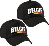 2x stuks belgie landen pet/baseball cap zwart volwassenen