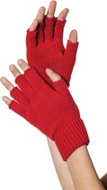Vingerloze Handschoenen - Rood - Carnaval - One Size - Unisex - Een Paar