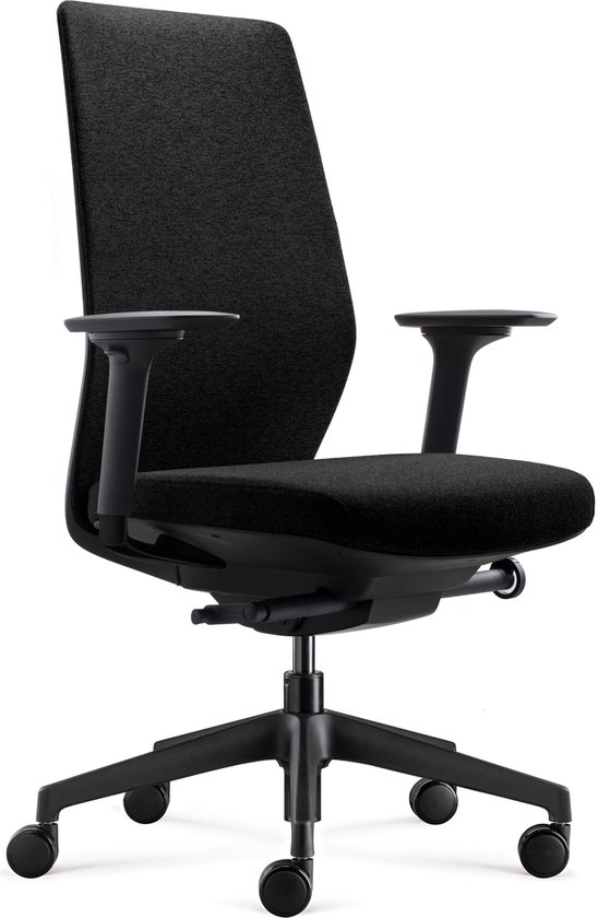 BenS 861-Synchro-3 - Chaise de bureau ergonomique - Chaise de bureau - nombreuses options de réglage - Réglage de la profondeur d'assise - soutien lombaire - Accoudoir 3D - Mécanisme Donati - Norme ARBO/NEN 1335 - Zwart