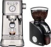 Solis Barista Perfetta Plus 1170 en Scala Zero Static 1662 - Pistonmachine en Koffiemolen - Espressomachine - Koffiemachine met Bonen - Zilver