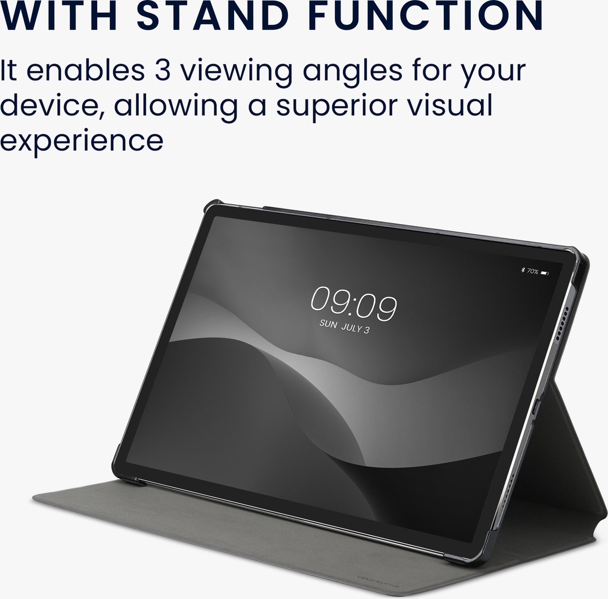 kwmobile hoes geschikt voor Lenovo Tab P11 Pro - Slanke tablethoes met standaard - Tablet cover in donkerblauw / zwart