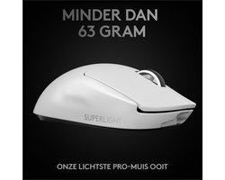 Logitech G Pro X SUPERLIGHT - Draadloze Gaming en eSports Muis - Wit
