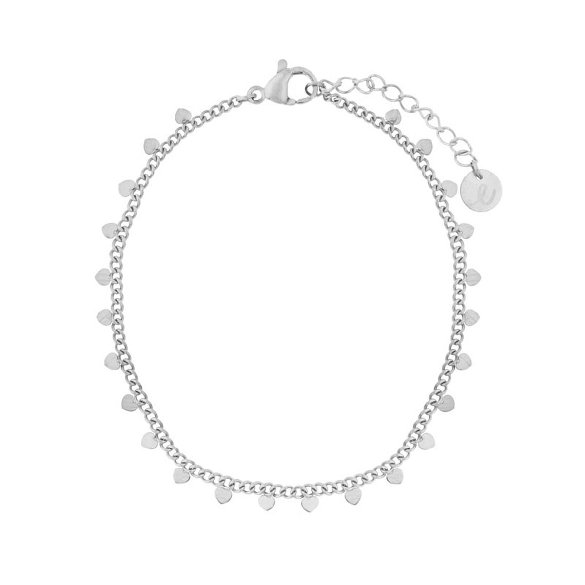 Armband kleine hartjes - Kinderen - Zilver - Stainless steel (verkleurt niet) - Verlengkettinkje