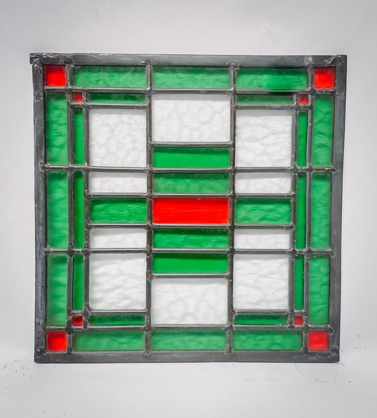 condensor beweeglijkheid Mis Glas in lood - 30x30 - voorzet raam - decoratie - groen | bol.com