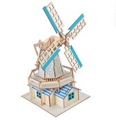 Kit de construction Moulin à vent Moulin Moulin à farine en bois teinté