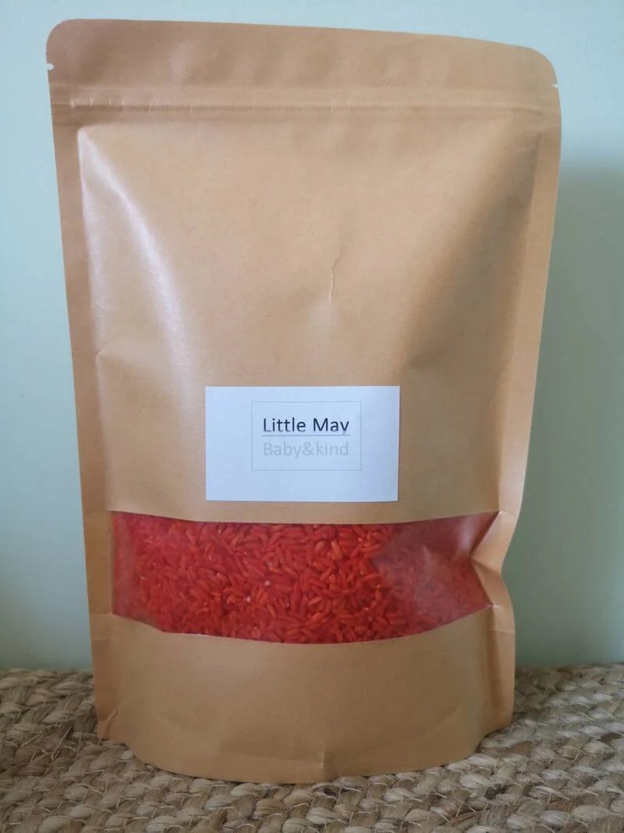 Gekleurde rijst | Oranje | 500gram | Sensorisch speelmateriaal