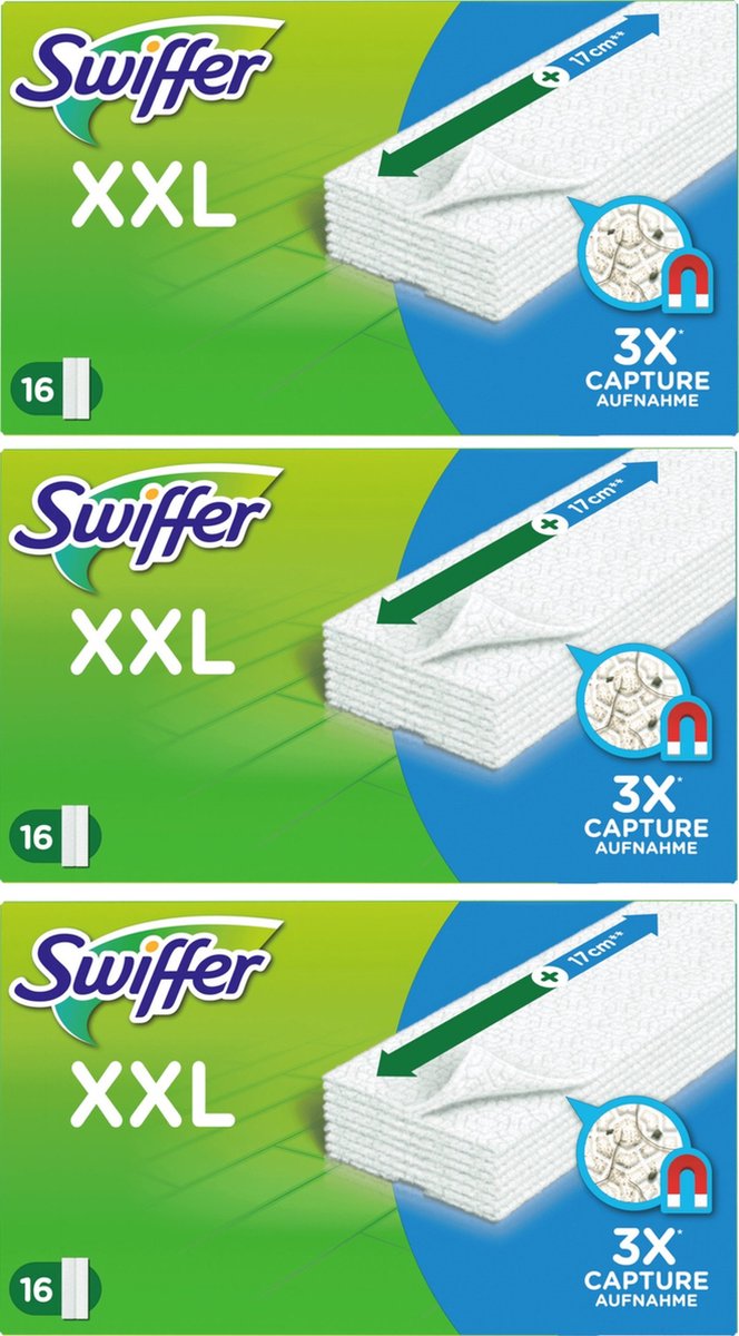Swiffer Vloerreiniger XXL Droge Doekjes 3 x 16 stuks = 48 doekjes