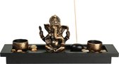 Ganesha Zen garden met olifant, wierookhouder, steentjes & waxinelichtjeshouder - Zentuintje