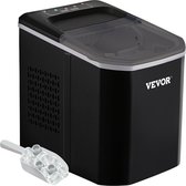 Vevor® Elektrische Ijsblokjesmaker - ijsblokjesmachine 12kg - 1.4 Liter - 12 Min. - 12kg/24u - IJsblokmaker met IJsschep - RVS - Zwart