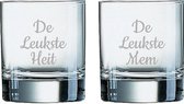 Gegraveerde Whiskeyglas 20cl De Leukste Mem-De Leukste Heit