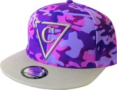 Capiche® Snapback Pet Heren – Paarse Camo – Paars & Grijs – Verstelbaar met Druksluiting – Sportcap – Baseball Cap – Mannen Cap – Camouflage Pet