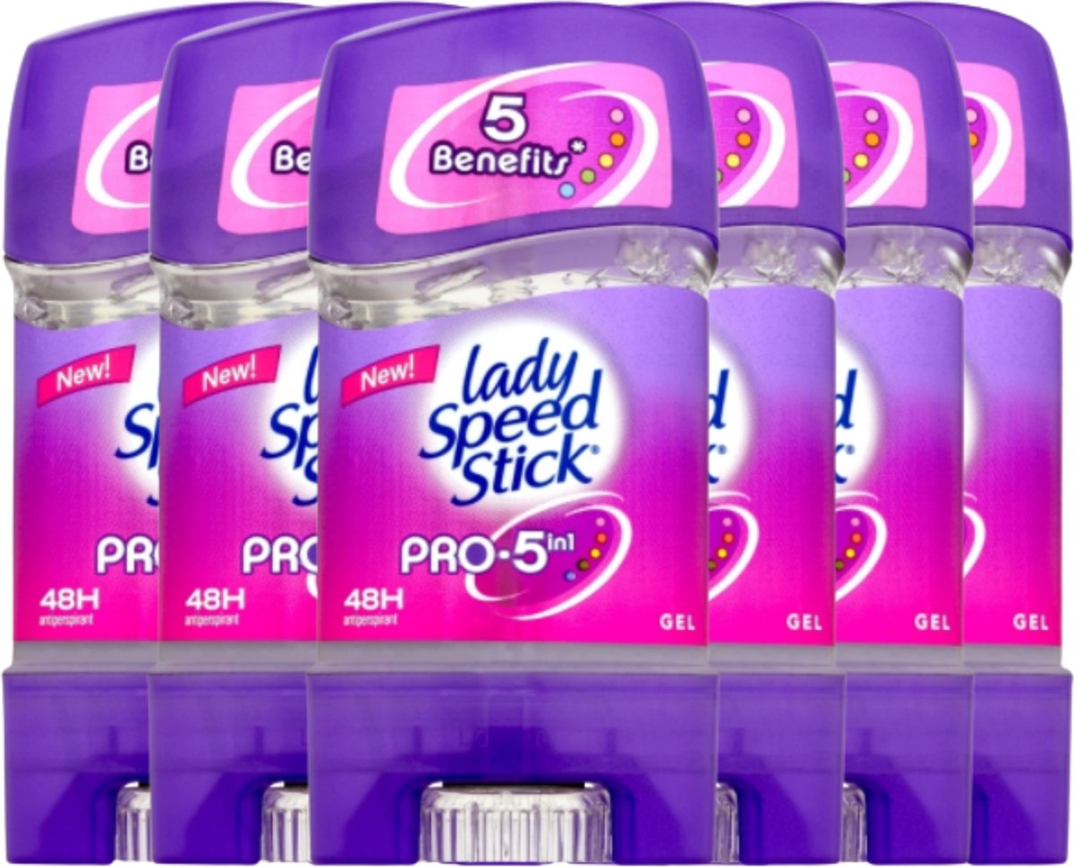 Lady Speed Stick Pro 5 in 1 Deodorant Gel Stick 6 x 65g Deodorant Vrouw