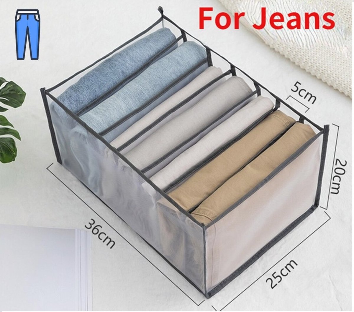 WiseGoods Luxe Lade / Kast Organizer Voor Jeans Opberger Broek / Broeken Opbergbox...