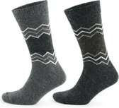 GoWith-wollen sokken-alpaca sokken-huissokken-2 paar-warme sokken-wintersokken-thermosokken-huissokken-grijs-antraciet-maat 39-42