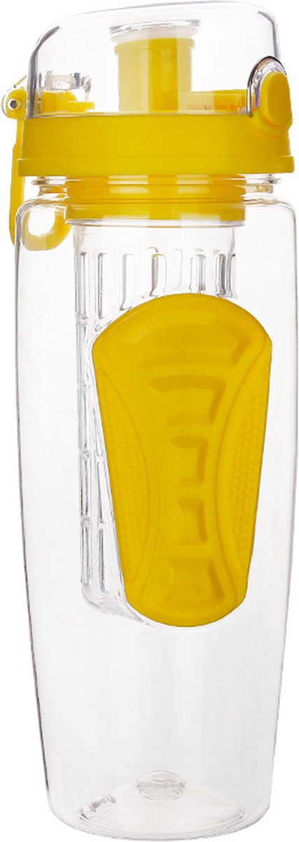 Afecto® | fruit fles| sport infuser | waterflessen met fruit |1000ml | drinkfles | ook te gebruiken als waterfles | BPA vrij| kleur geel