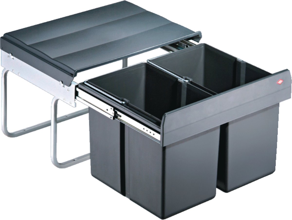 Wesco Double Boy Eco inbouwafvalemmer, inhoud 2 x 15 liter, zwart